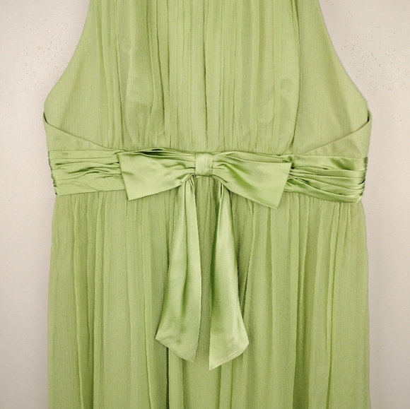 Vintage Maggy London Crepe Silk Overlay High Cut Neckline Midi Dress Sz. 14 - Picture 5 of 12